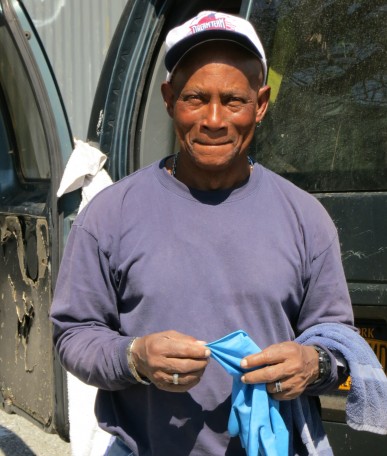 Julio Almonte, originally from the Dominican Republic, operates a hand car-wash on 202nd Street and the Harlem River, in the Inwood section of Manhattan.
